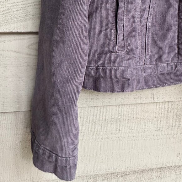 Levi’s Corduroy Sherpa Trucker Jacket Women’s XS Gray Faux Fur Lined - Picture 11 of 11